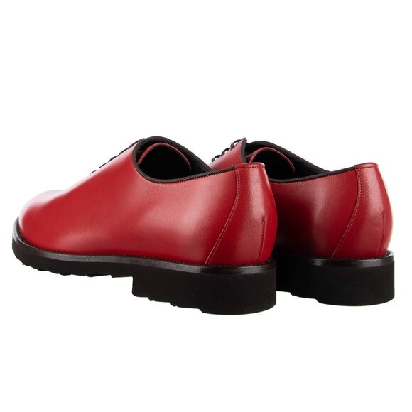 Dolce & Gabbana - Leather Oxford Shoes SICILIA Red 41 US 8 - Picture 4 of 5